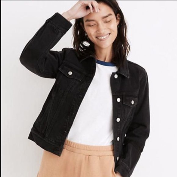 Universal Standard Jackets & Blazers - Women S US 14-16 Universal Standard Kelsey Denim Jean Black Jacket Coat Button